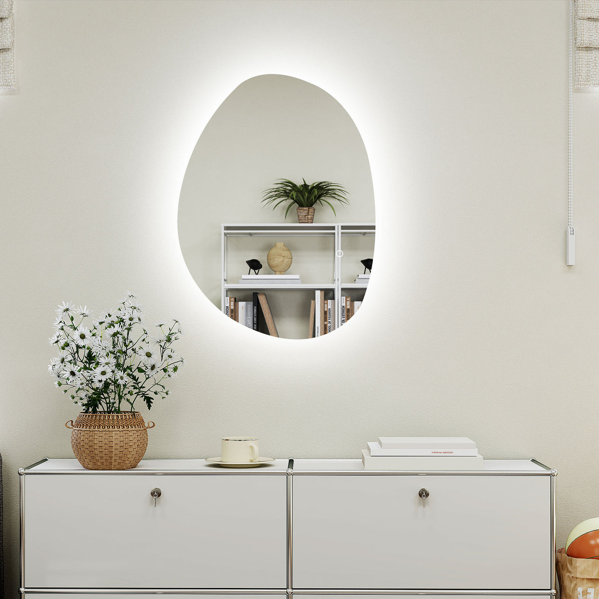Miroir de salle de bain LED asymétrique anti-buée 70 x 50 cm – Maisoncalyma
