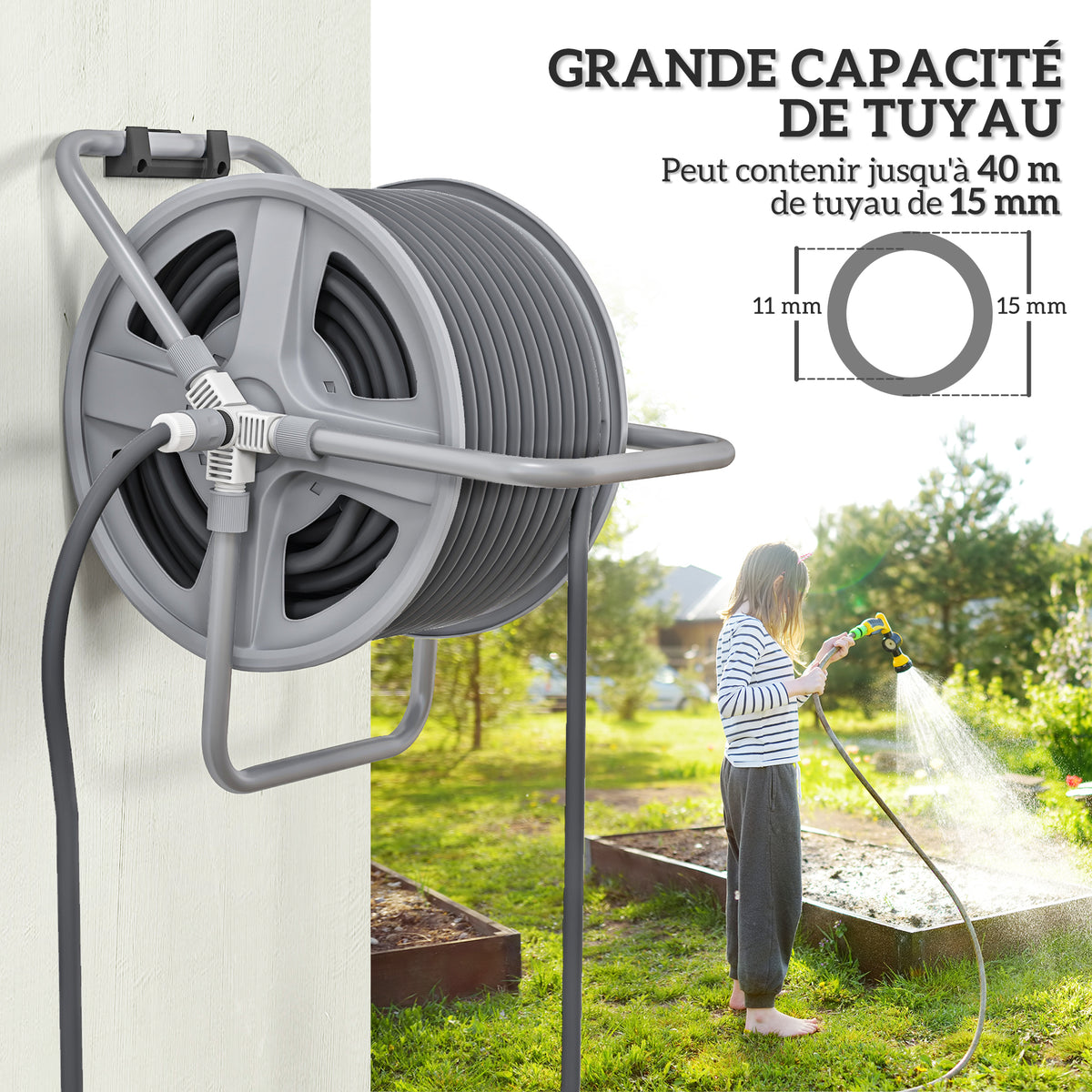 Enrouleur de tuyau d'arrosage 40 m – vue 2