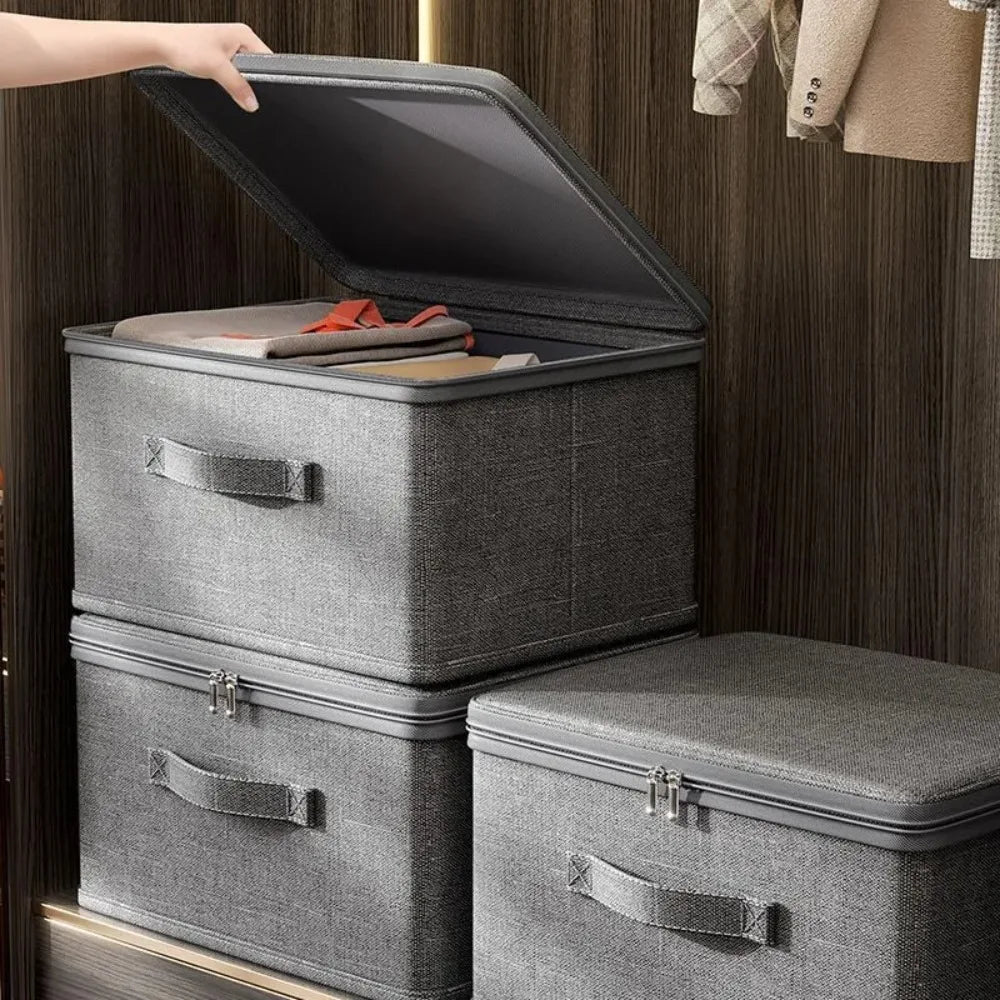 Boîte de rangement pliable effet lin – vue 5