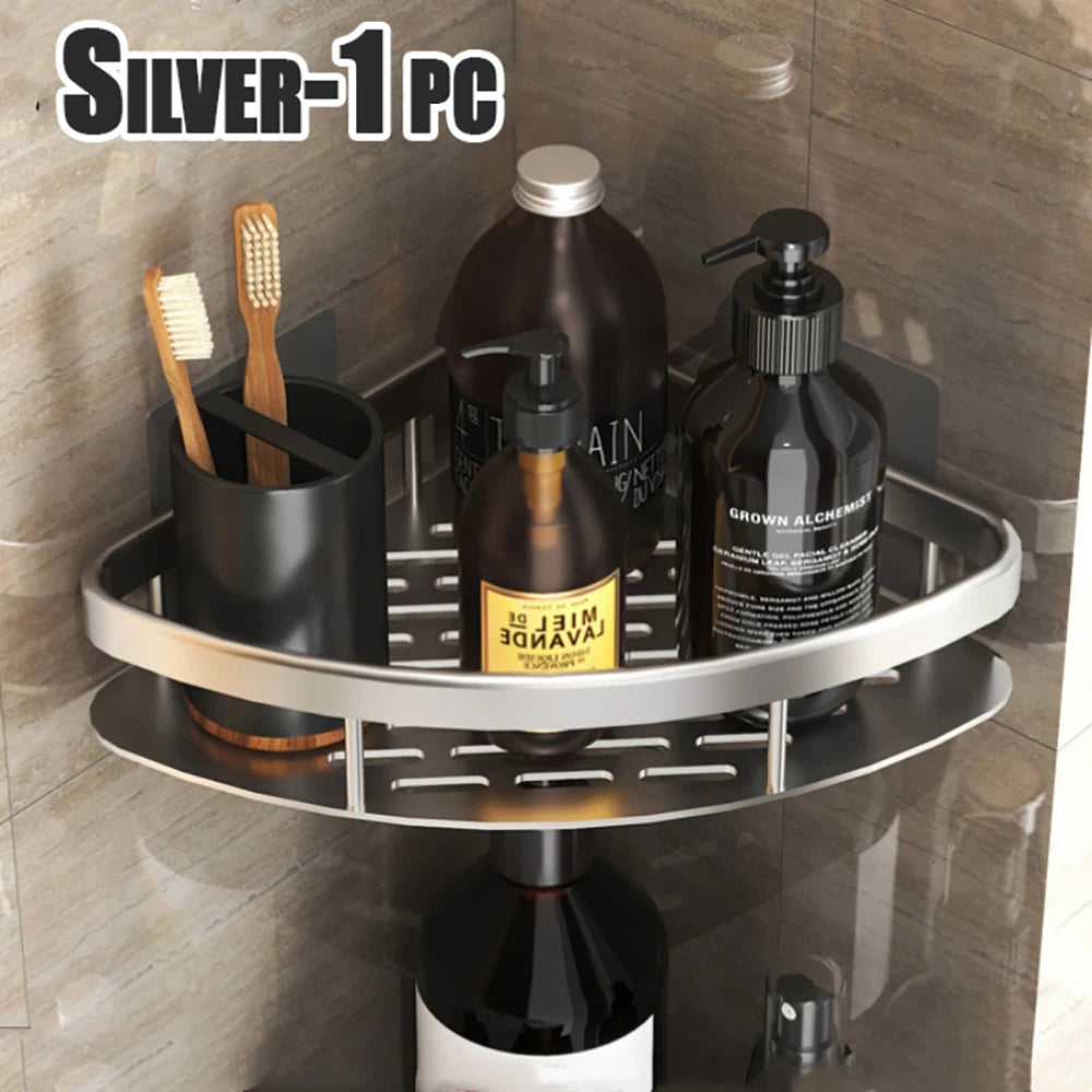 Étagère Murale Sans Perçage – Rangement Douche & Salle de Bain