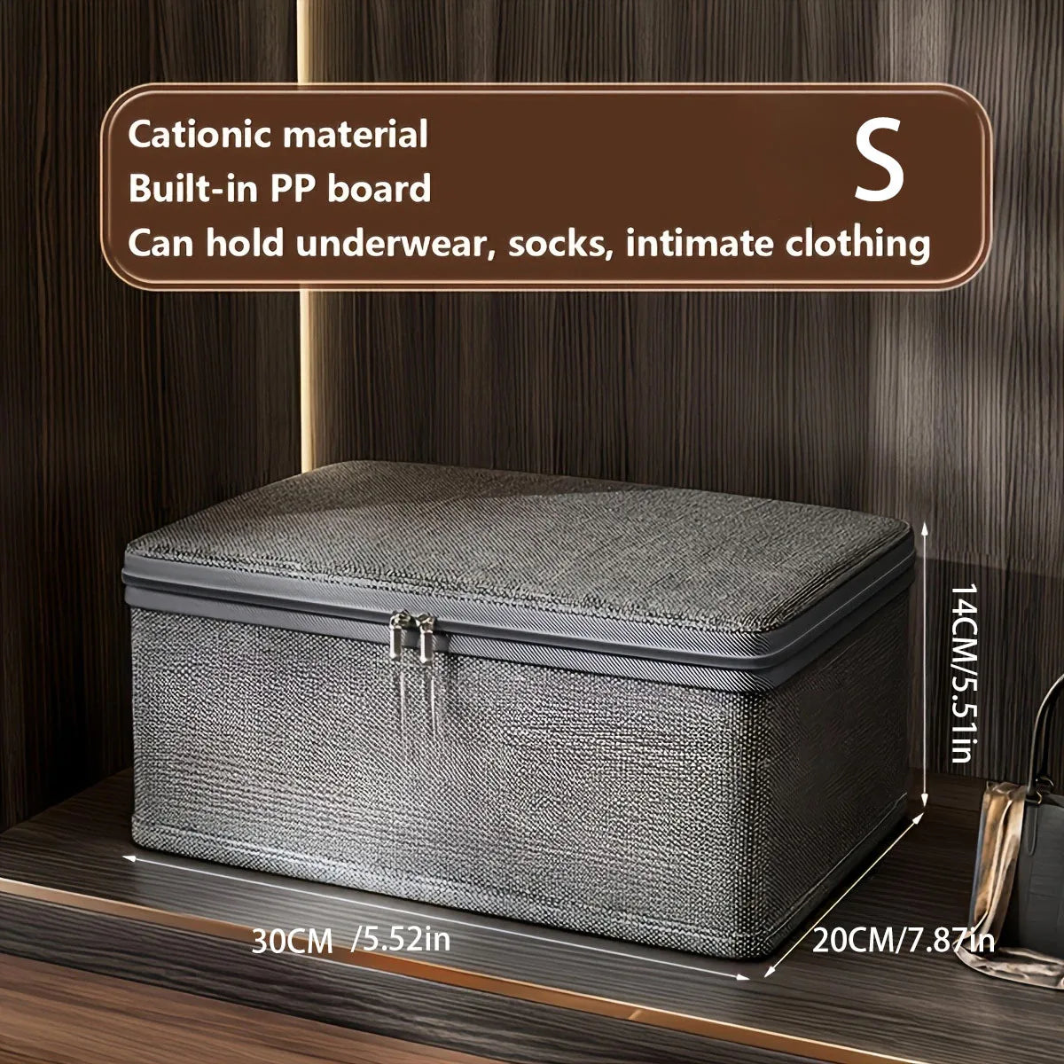 Boîte de Rangement Pliable Effet Lin – Organiseur Armoire
