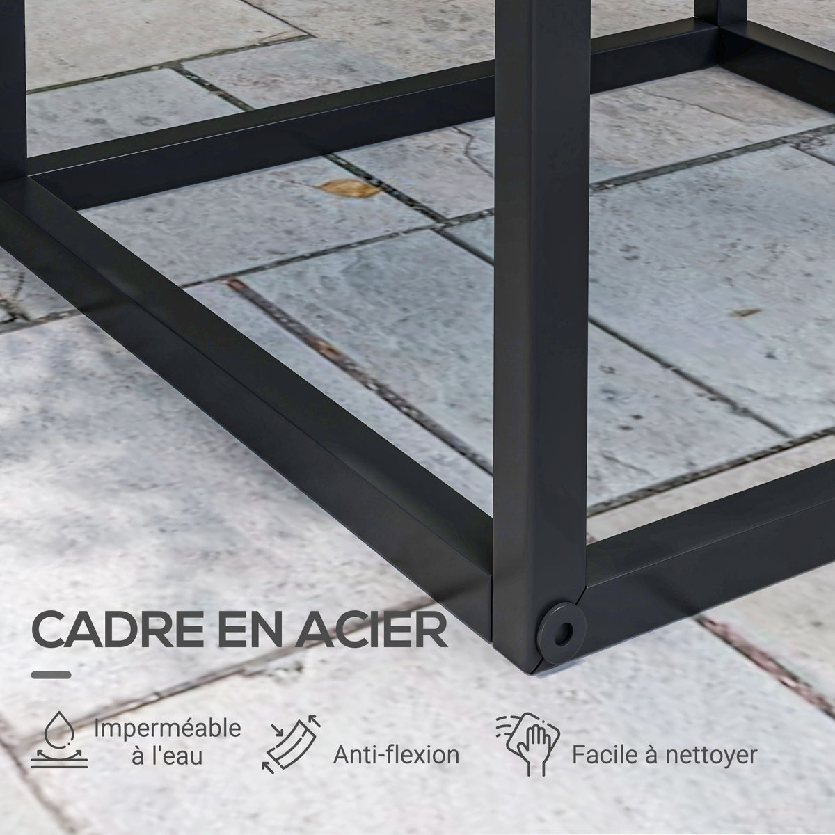 Supports pots de fleurs acier noir – vue 7