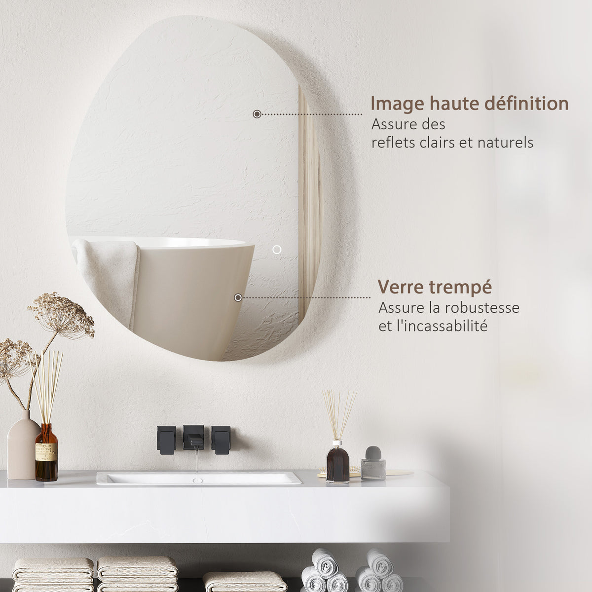 Miroir de salle de bain LED anti-buée – vue 2