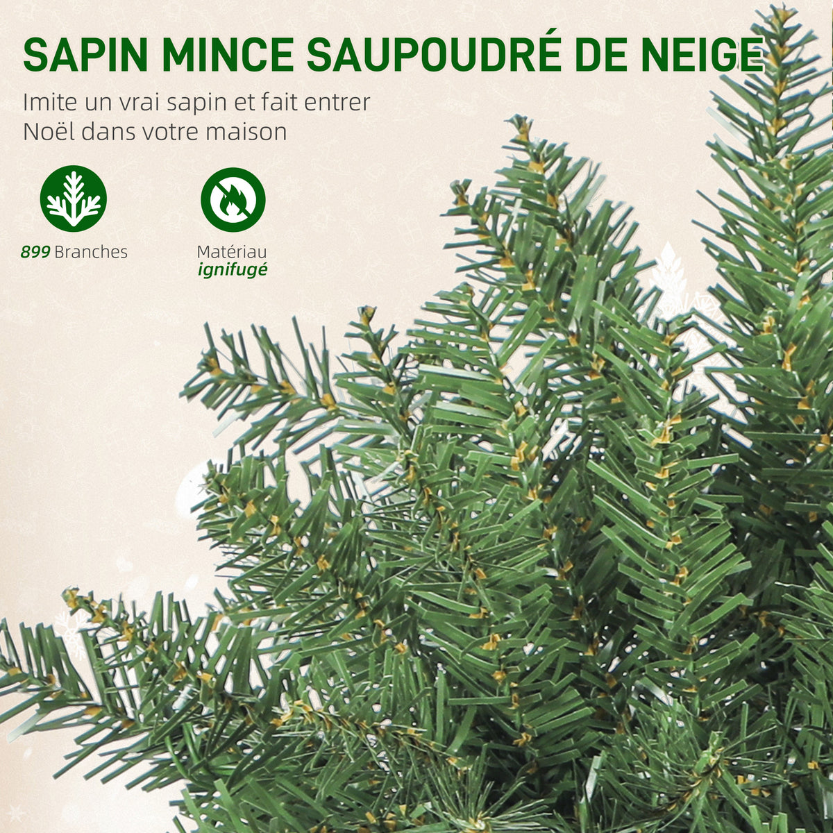 Sapin de Noël artificiel 180 cm lumineux – vue 4