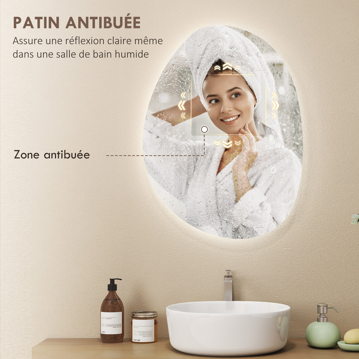 Miroir de salle de bain LED anti-buée – vue 8