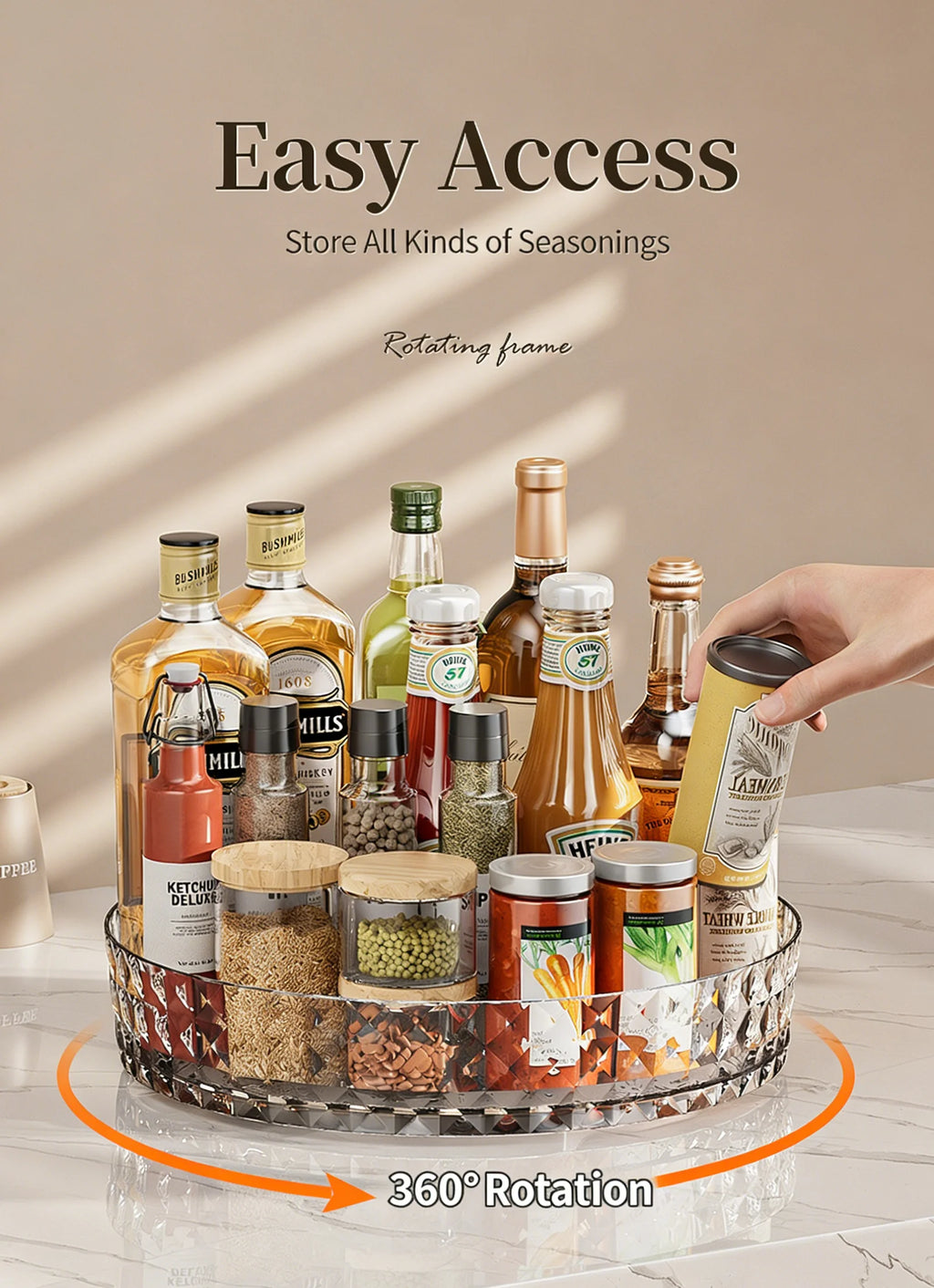 Plateau tournant 360° – Rangement cuisine