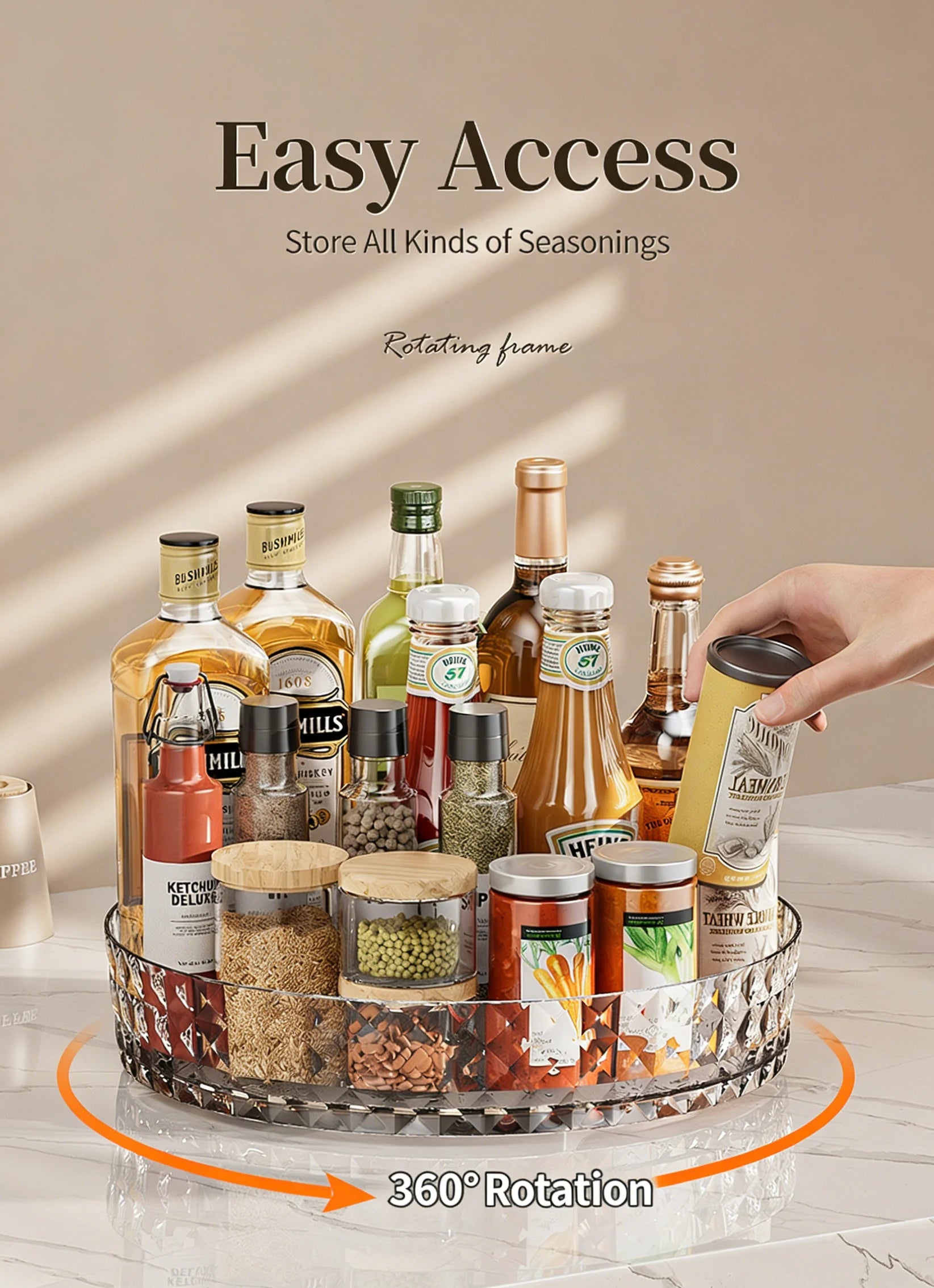 Plateau tournant 360° – Rangement cuisine