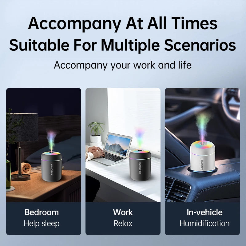 Mini humidificateur USB 180 ml – Diffuseur d’arômes compact