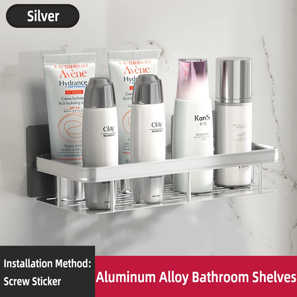Étagère Murale Sans Perçage – Rangement Douche & Salle de Bain