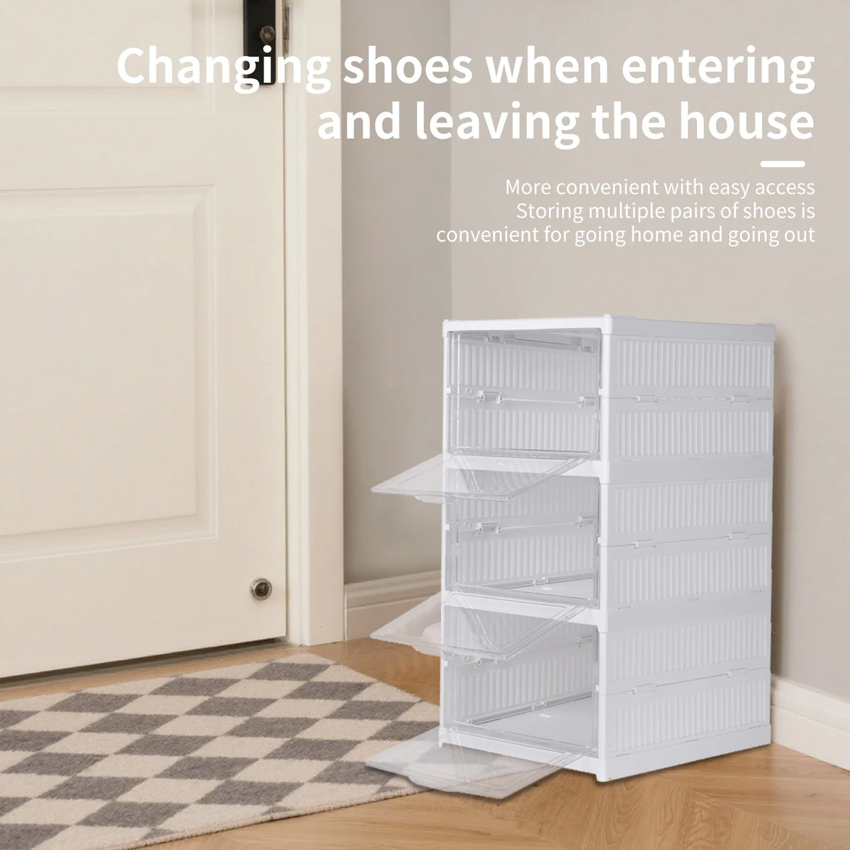 Meuble à chaussures pliable 6 niveaux – vue 10