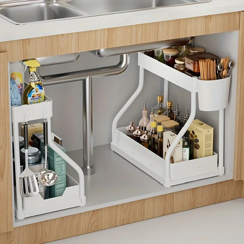 Organisateur sous évier coulissant 2 niveaux – Maisoncalyma