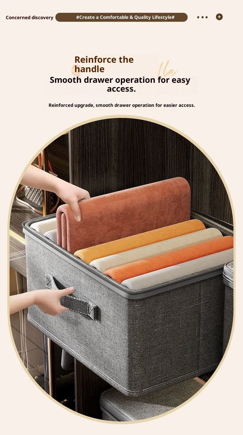 Boîte de rangement pliable effet lin – vue 12