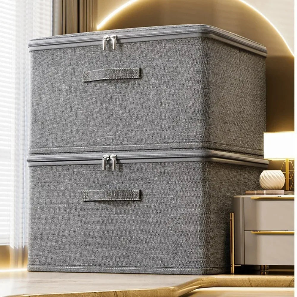 Boîte de rangement pliable effet lin – vue 2